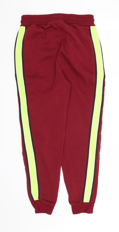 Womens UK Size L Preworn Regular Fit Sweatpants Red Trousers