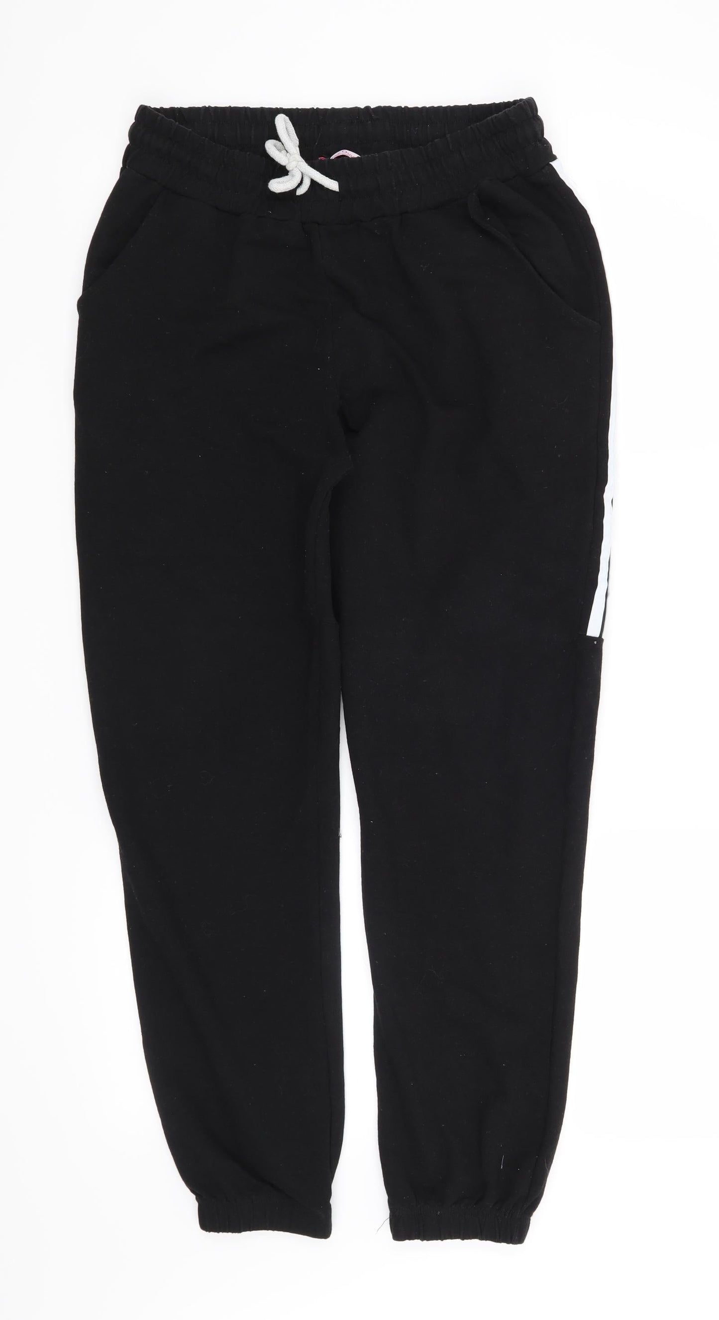 Miss Diona Womens Black Striped  Sweatpants Trousers Size L L28 in