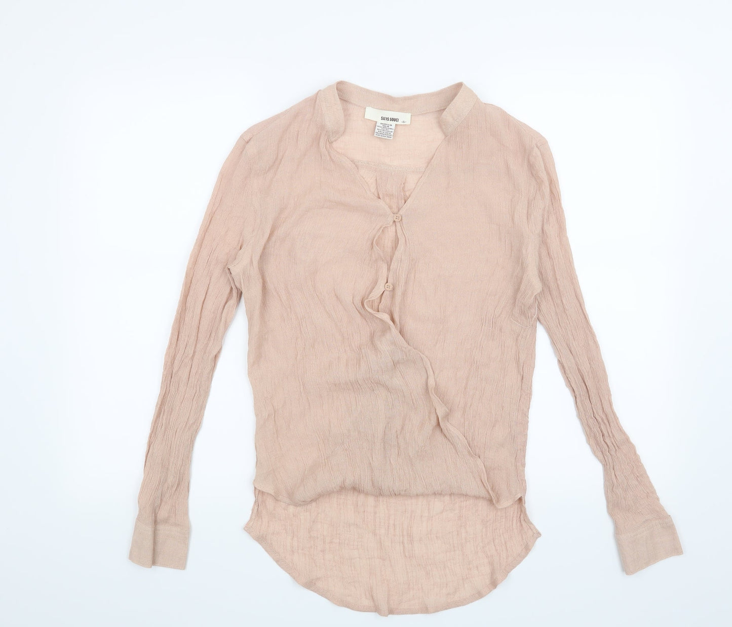 Womens UK Size S Preworn Pink Basic Blouse