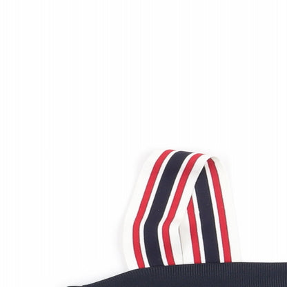 Monki Womens Blue Striped  Cropped Blouse Size XS