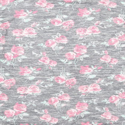 Primark Girls Grey Floral  Basic T-Shirt Size 12-13 Years  - Positive Vibes Always