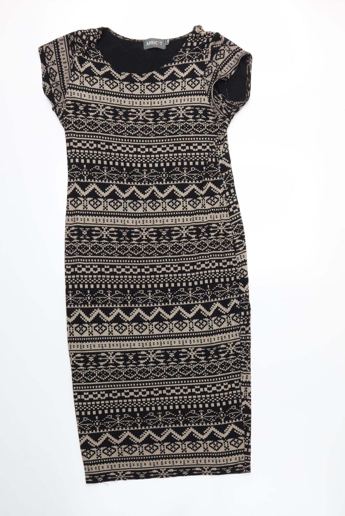 Apricot Womens Black Geometric  Bodycon  Size M