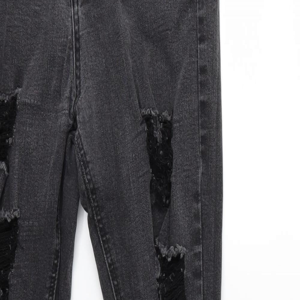 Missguided Womens Black  Denim Skinny Jeans Size 8 L28 in