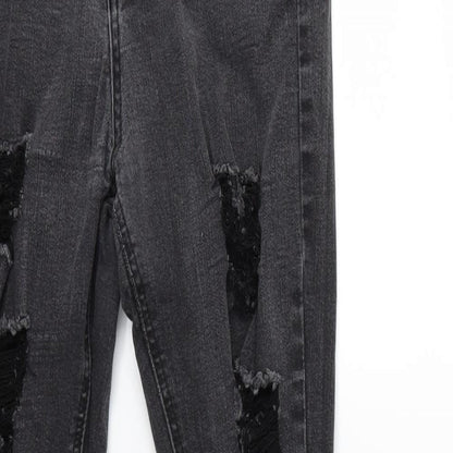 Missguided Womens Black  Denim Skinny Jeans Size 8 L28 in