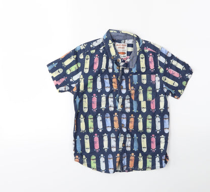 Tu Girls Beige Geometric  Basic Button-Up Size 7 Years
