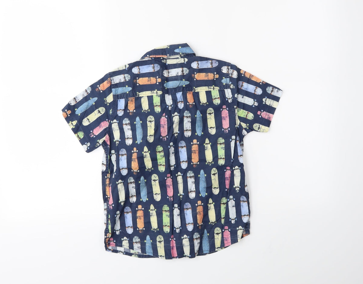 Tu Girls Beige Geometric  Basic Button-Up Size 7 Years