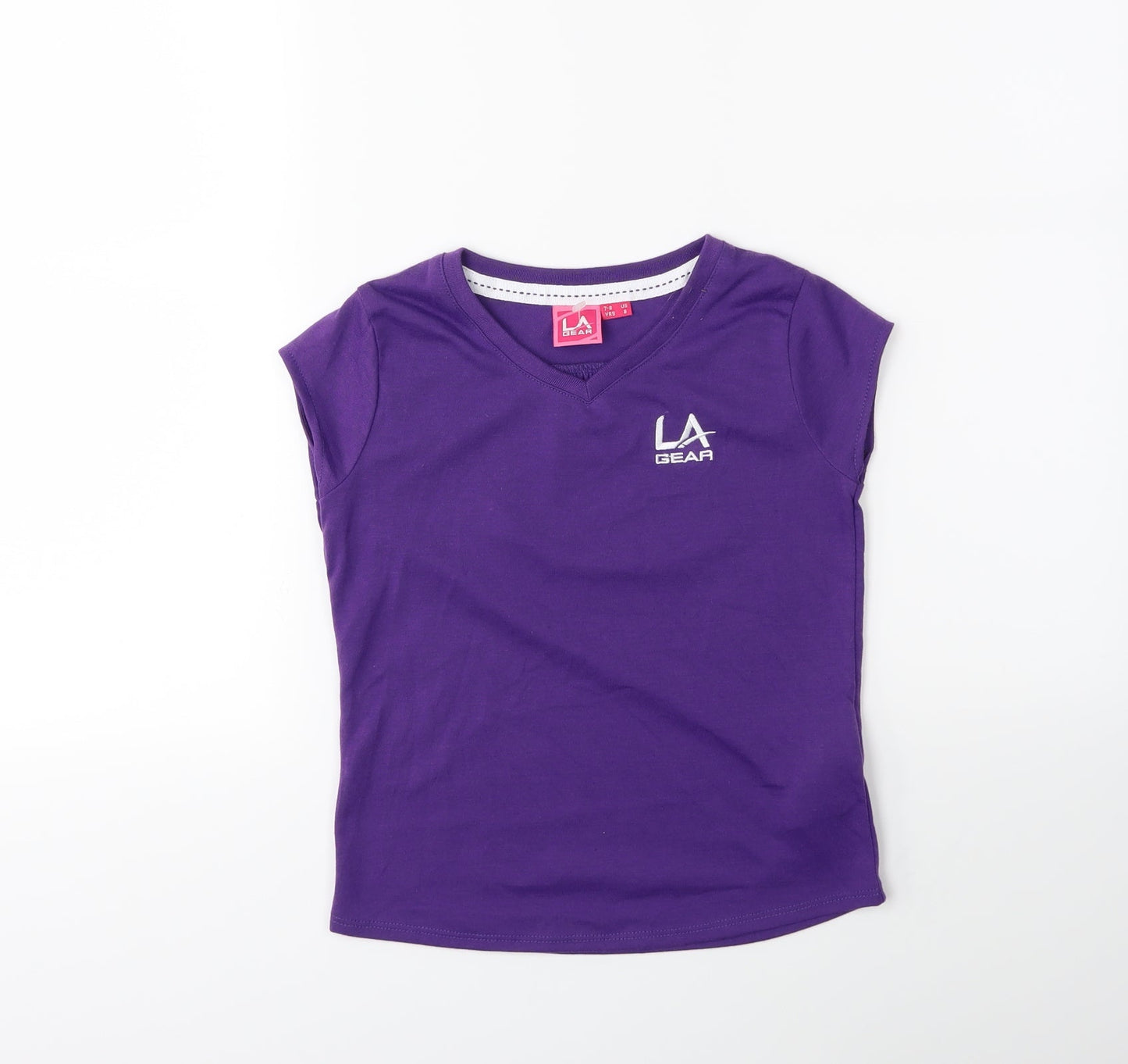 LA Gear Girls Purple   Basic T-Shirt Size 7 Years