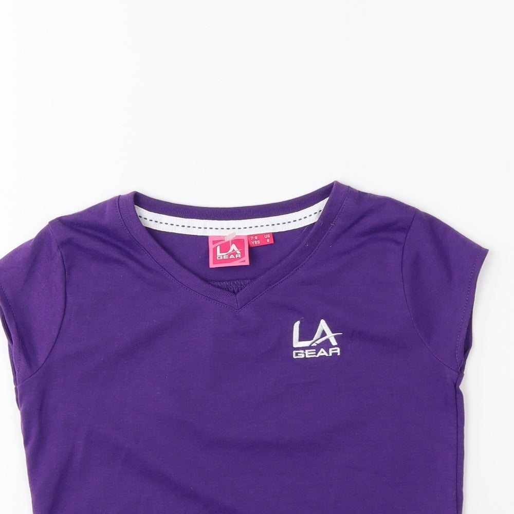LA Gear Girls Purple   Basic T-Shirt Size 7 Years