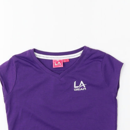 LA Gear Girls Purple   Basic T-Shirt Size 7 Years