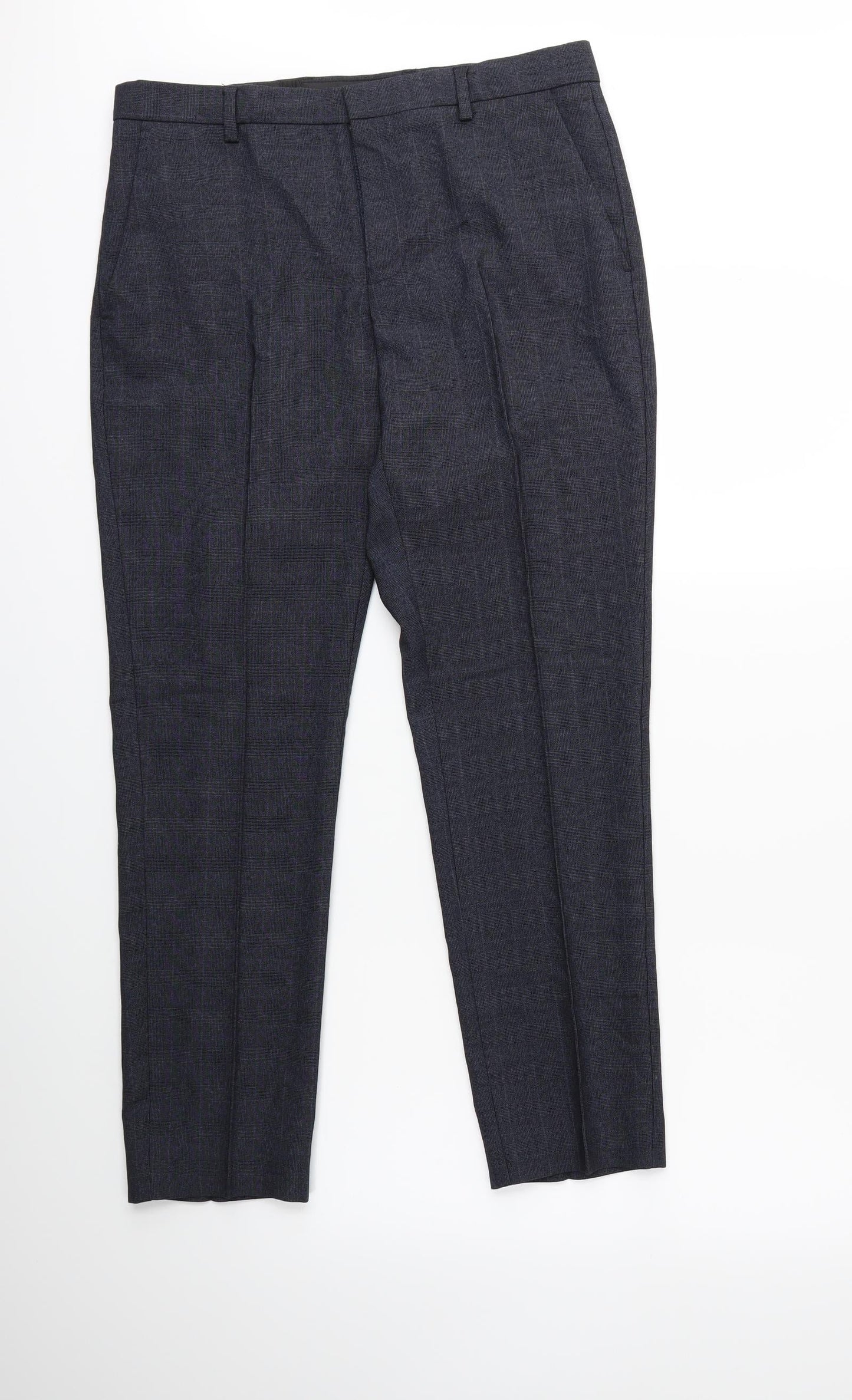 Preworn Mens Blue Check  Trousers  Size 30 L27 in