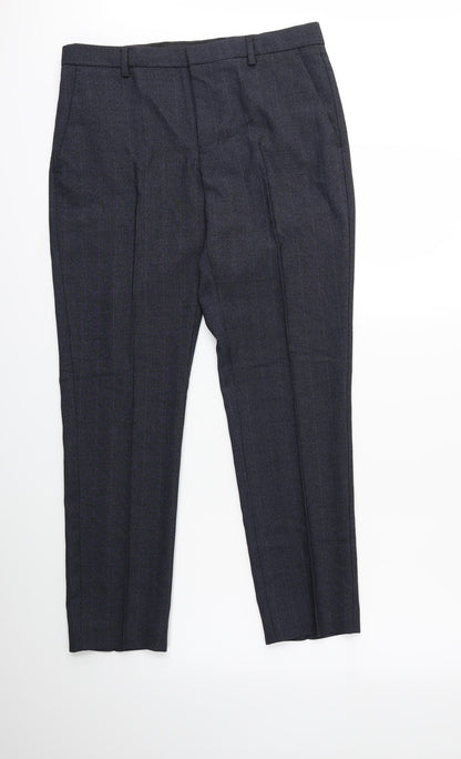 Preworn Mens Blue Check  Trousers  Size 30 L27 in