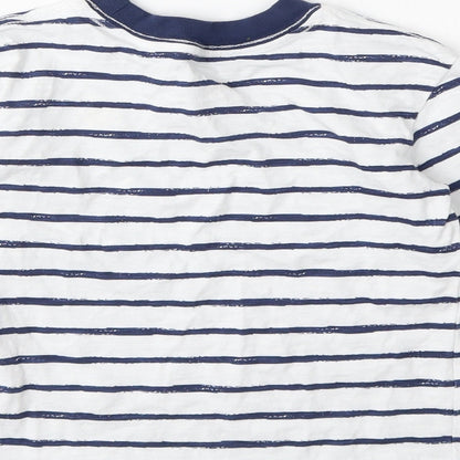 Little Me Boys White Striped  Basic T-Shirt Size 4 Years