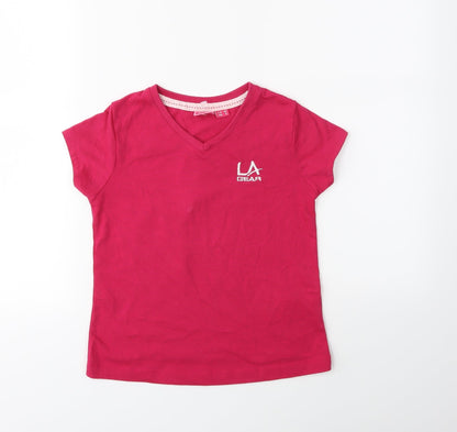 LA Gear Girls Pink   Basic T-Shirt Size 7 Years