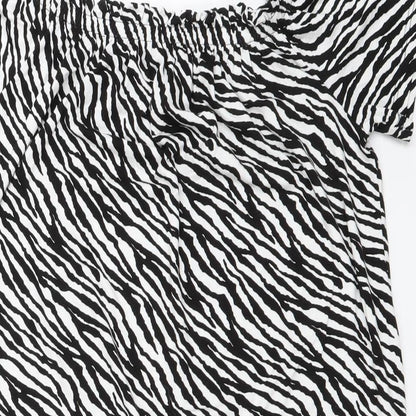George Womens White Animal Print  A-Line  Size M