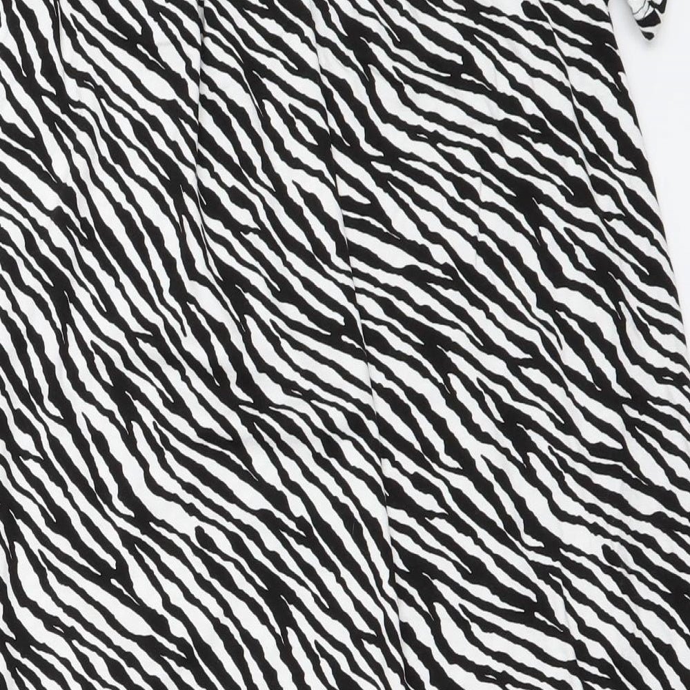 George Womens White Animal Print  A-Line  Size M