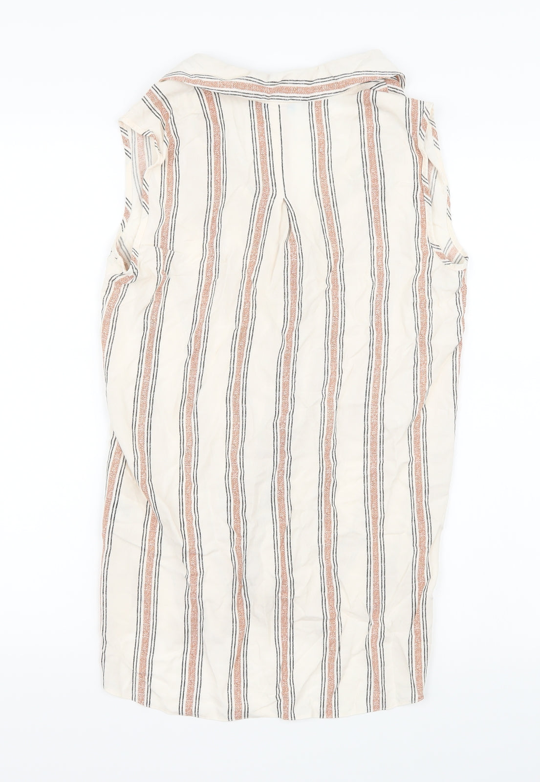 Primark Womens White Striped  Basic Button-Up Size 8