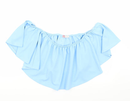 Womens UK Size M Silk Blue Basic Tank