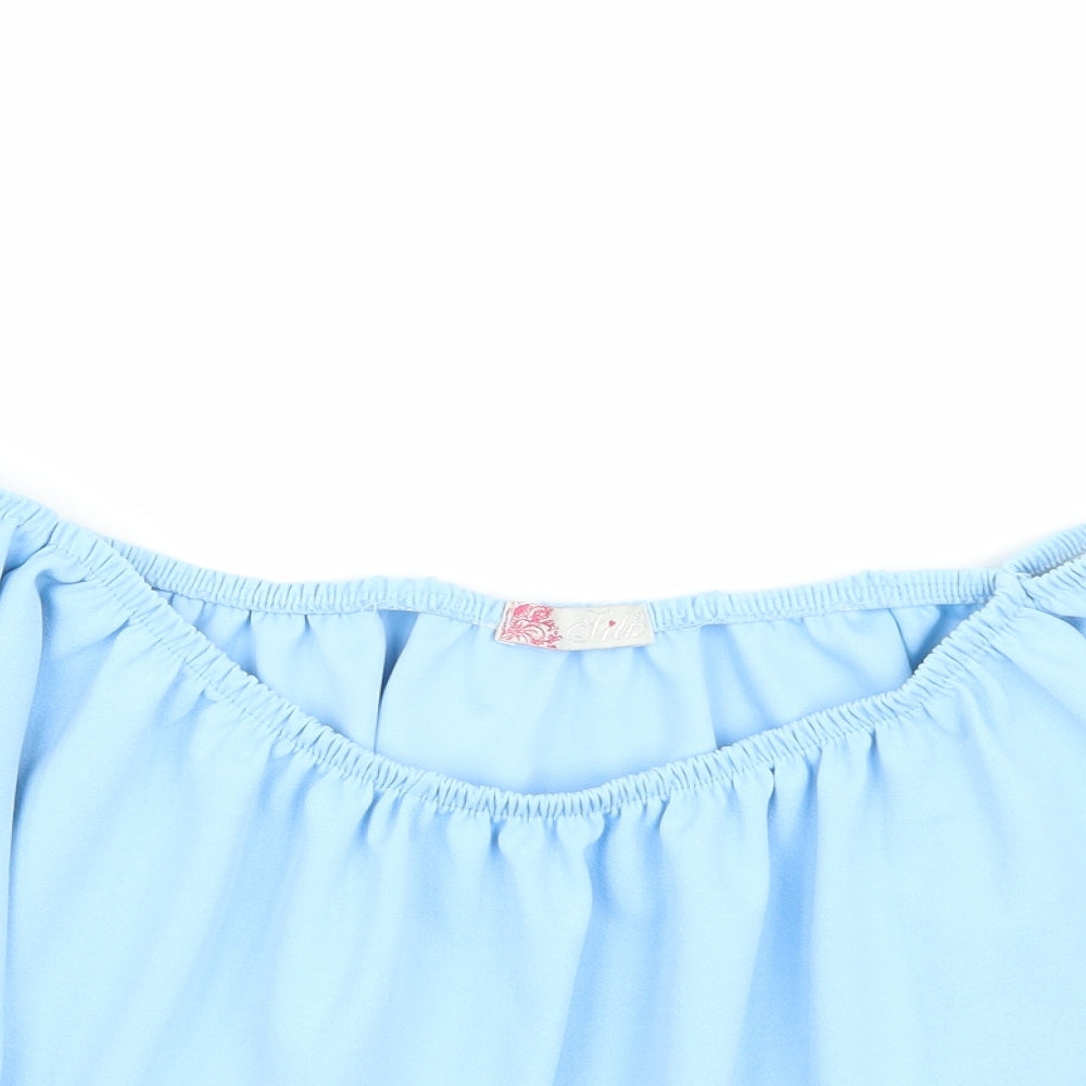 Womens UK Size M Silk Blue Basic Tank