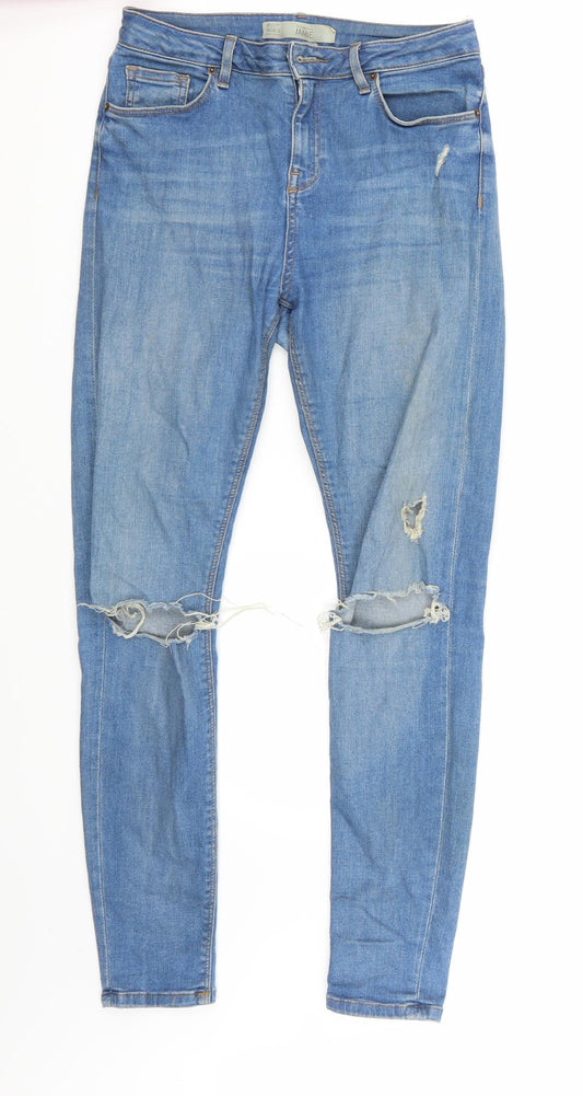 Topshop Womens Blue   Skinny Jeans Size 28 L32 in