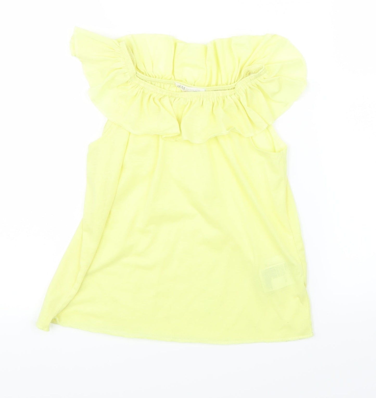 H&M Girls Yellow   Basic T-Shirt Size 5-6 Years