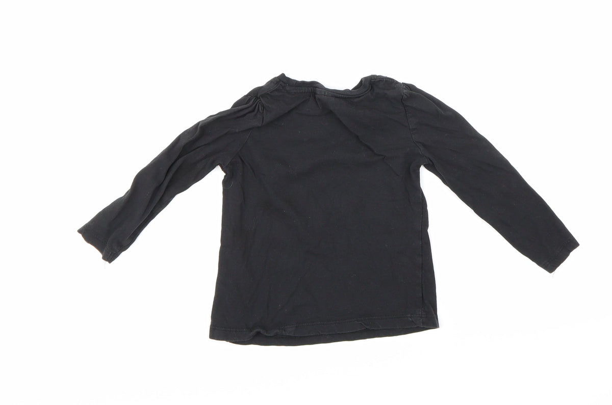 Girls UK Size 18-24 Months So Cute Black Basic T-Shirt