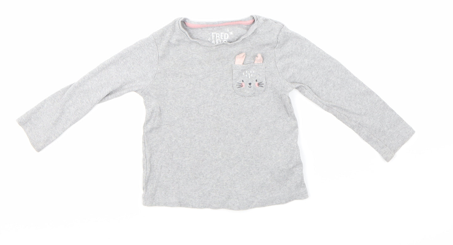 F&F Girls Grey   Basic T-Shirt Size 18-24 Months