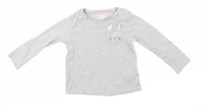 F&F Girls Grey   Basic T-Shirt Size 18-24 Months