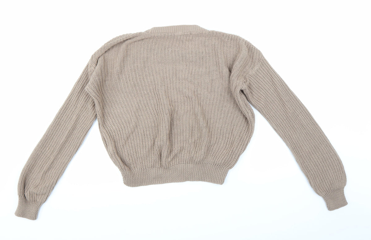 Womens UK Size M Boohoo Brown Pullover Jumper