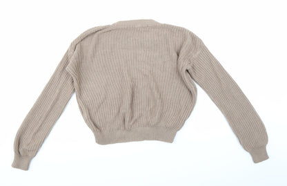 Womens UK Size M Boohoo Brown Pullover Jumper