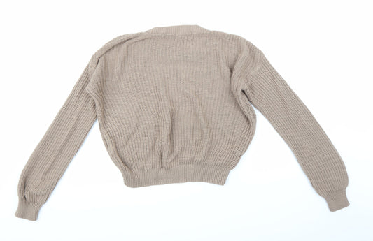 Womens UK Size M Boohoo Brown Pullover Jumper