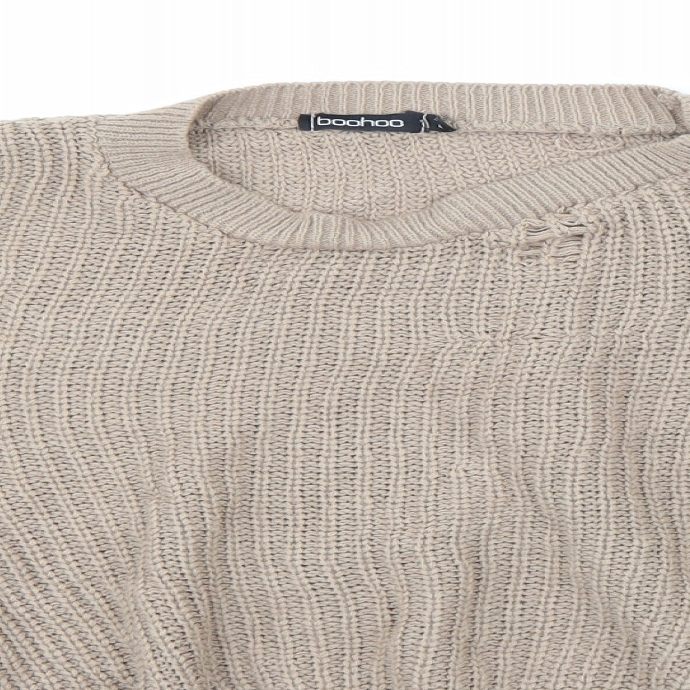 Womens UK Size M Boohoo Brown Pullover Jumper