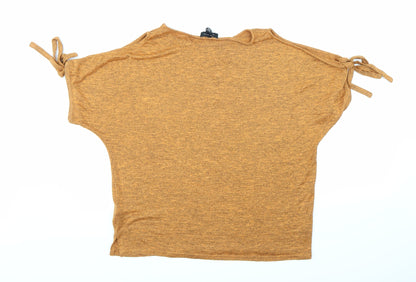 Womens UK Size M New Look Orange Basic T-Shirt