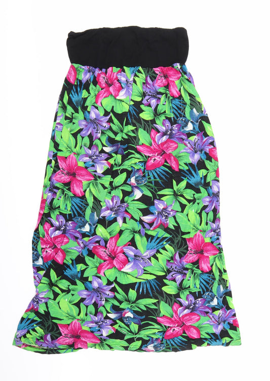 F&F Womens Black Floral  A-Line  Size 12