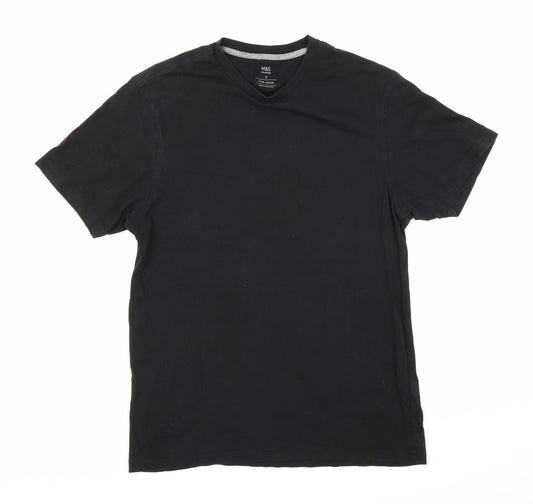 Marks and Spencer Mens Black    T-Shirt Size S