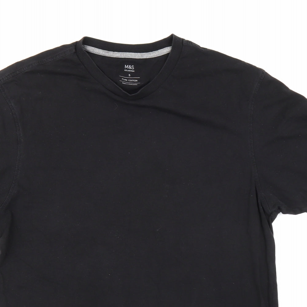 Marks and Spencer Mens Black    T-Shirt Size S