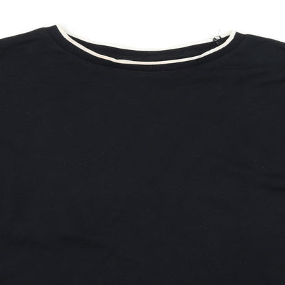 H&M Womens Black Striped Jersey Pullover Sweatshirt Size S