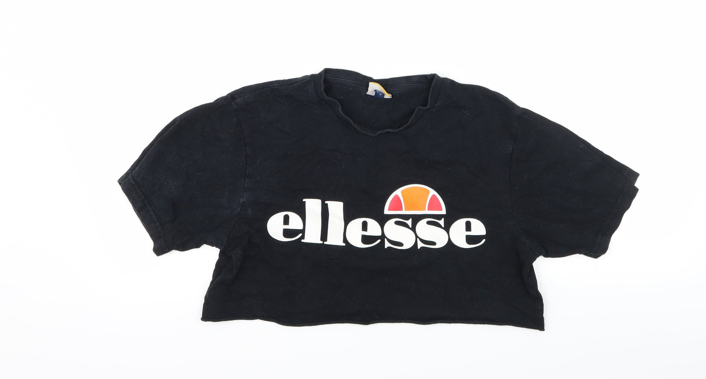 ellesse Womens Black  Jersey Basic T-Shirt Size 8