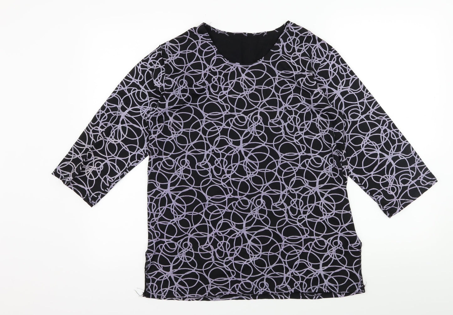 Womens UK Size S Preworn Black Basic T-Shirt