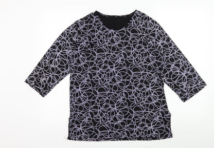 Womens UK Size S Preworn Black Basic T-Shirt
