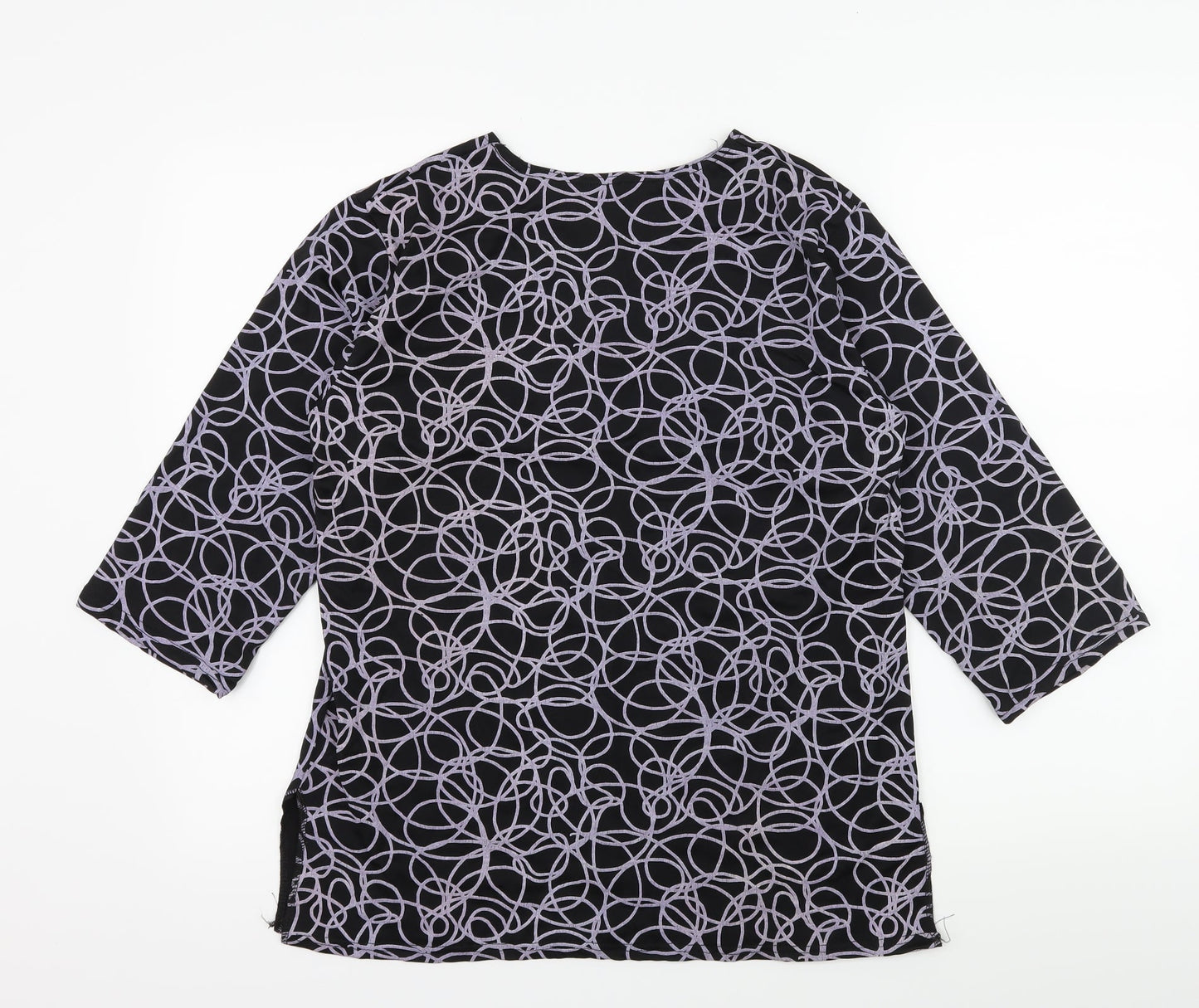 Womens UK Size S Preworn Black Basic T-Shirt