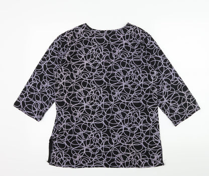 Womens UK Size S Preworn Black Basic T-Shirt