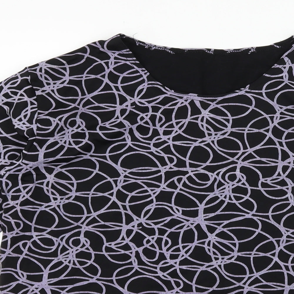 Womens UK Size S Preworn Black Basic T-Shirt