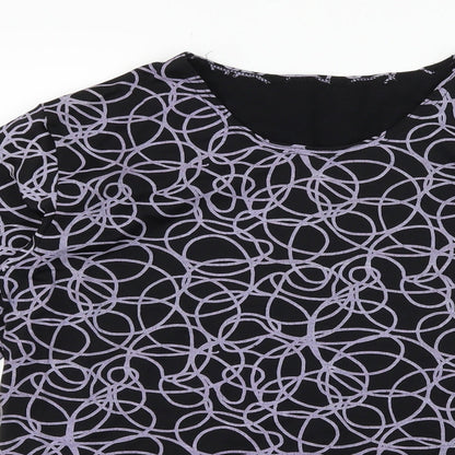 Womens UK Size S Preworn Black Basic T-Shirt
