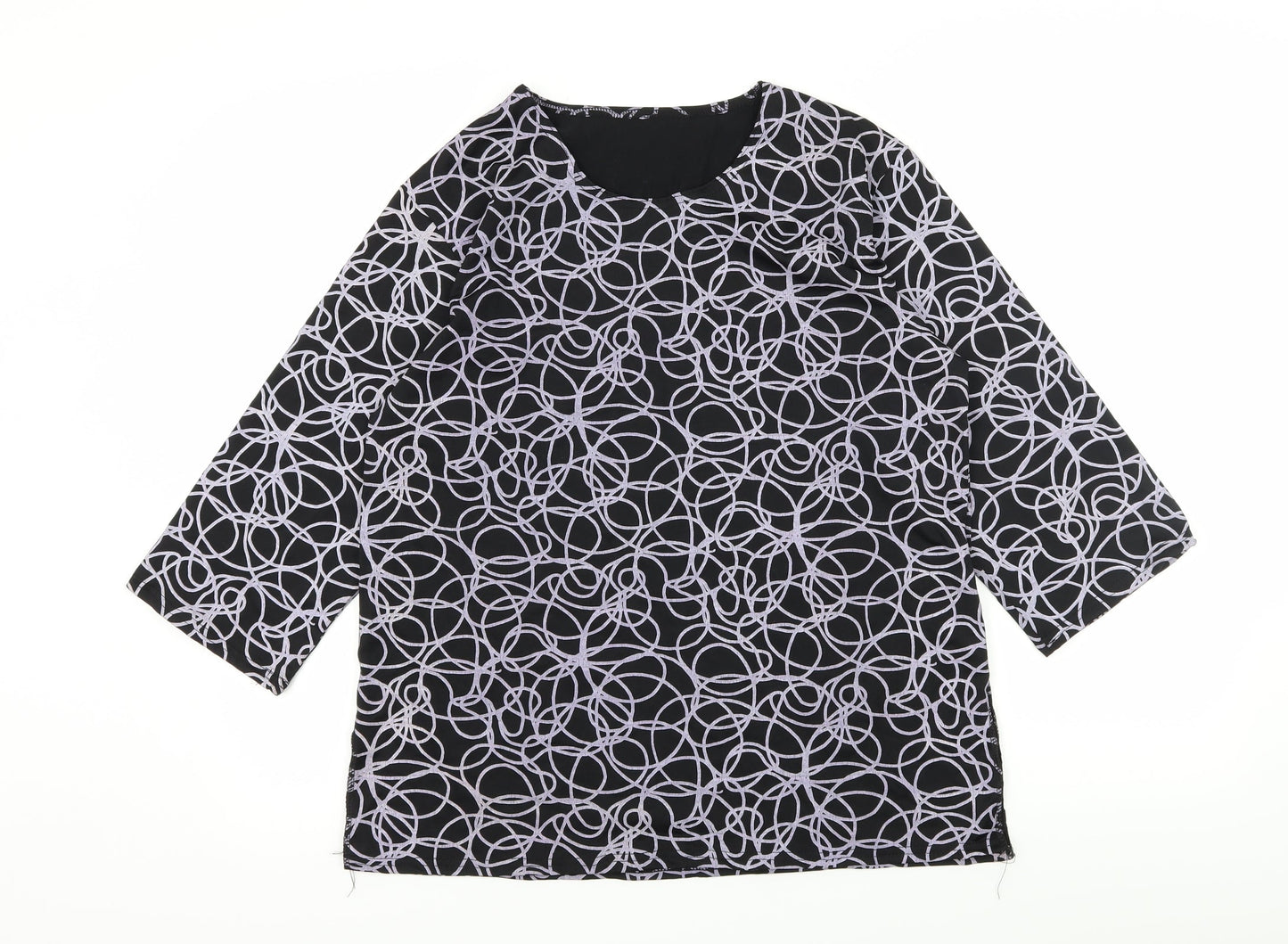 Womens UK Size M Preworn Black Basic T-Shirt