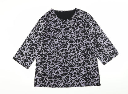 Womens UK Size M Preworn Black Basic T-Shirt