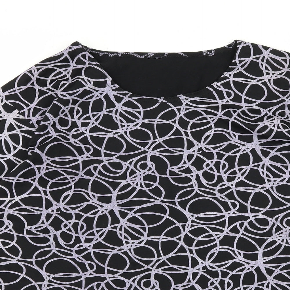Womens UK Size M Preworn Black Basic T-Shirt