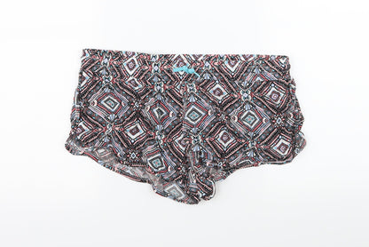 Denim & Co. Womens Multicoloured Geometric  Hot Pants Shorts Size 14