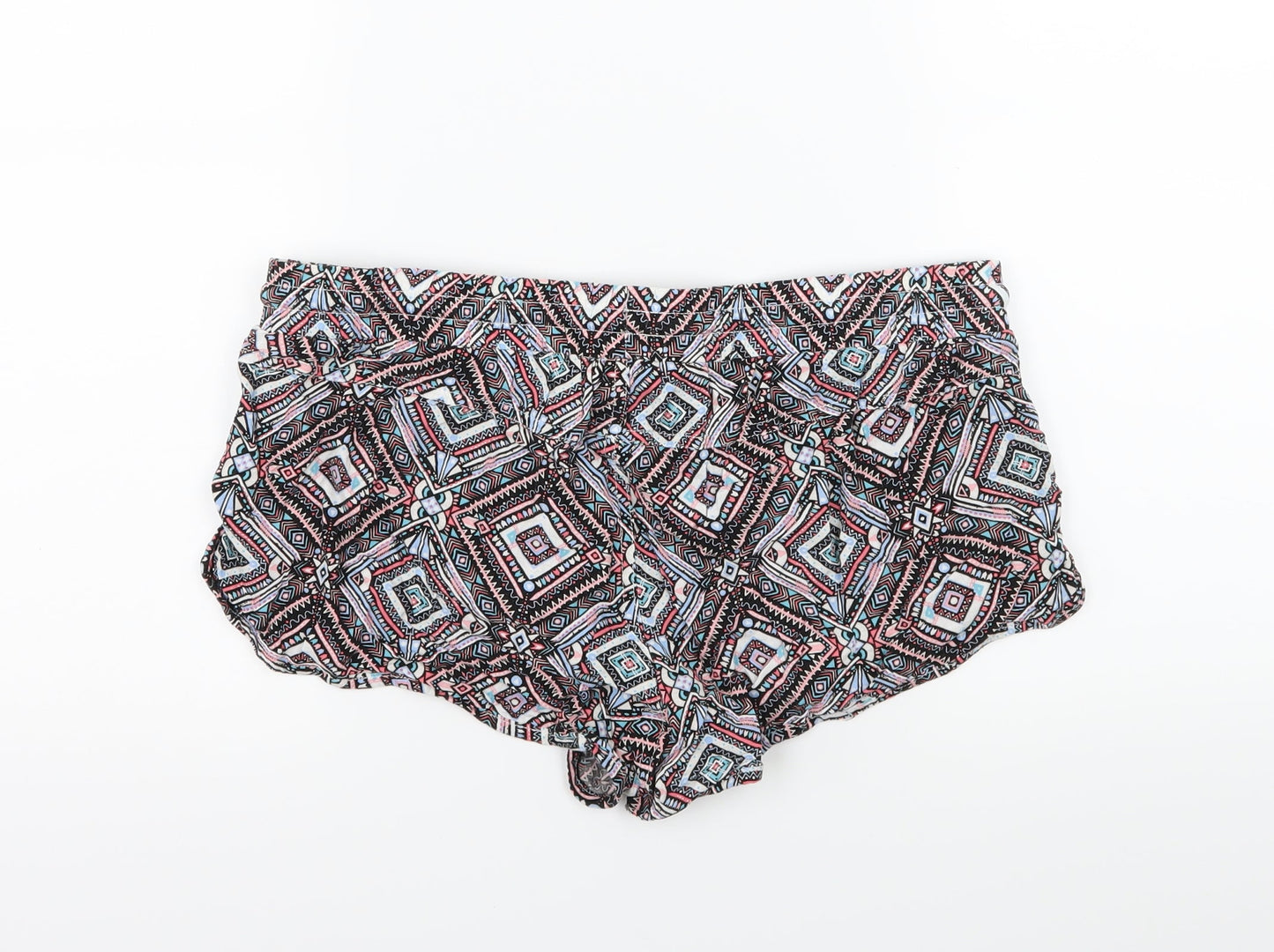 Denim & Co. Womens Multicoloured Geometric  Hot Pants Shorts Size 14