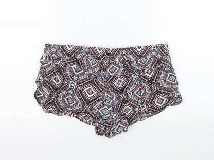 Denim & Co. Womens Multicoloured Geometric  Hot Pants Shorts Size 14