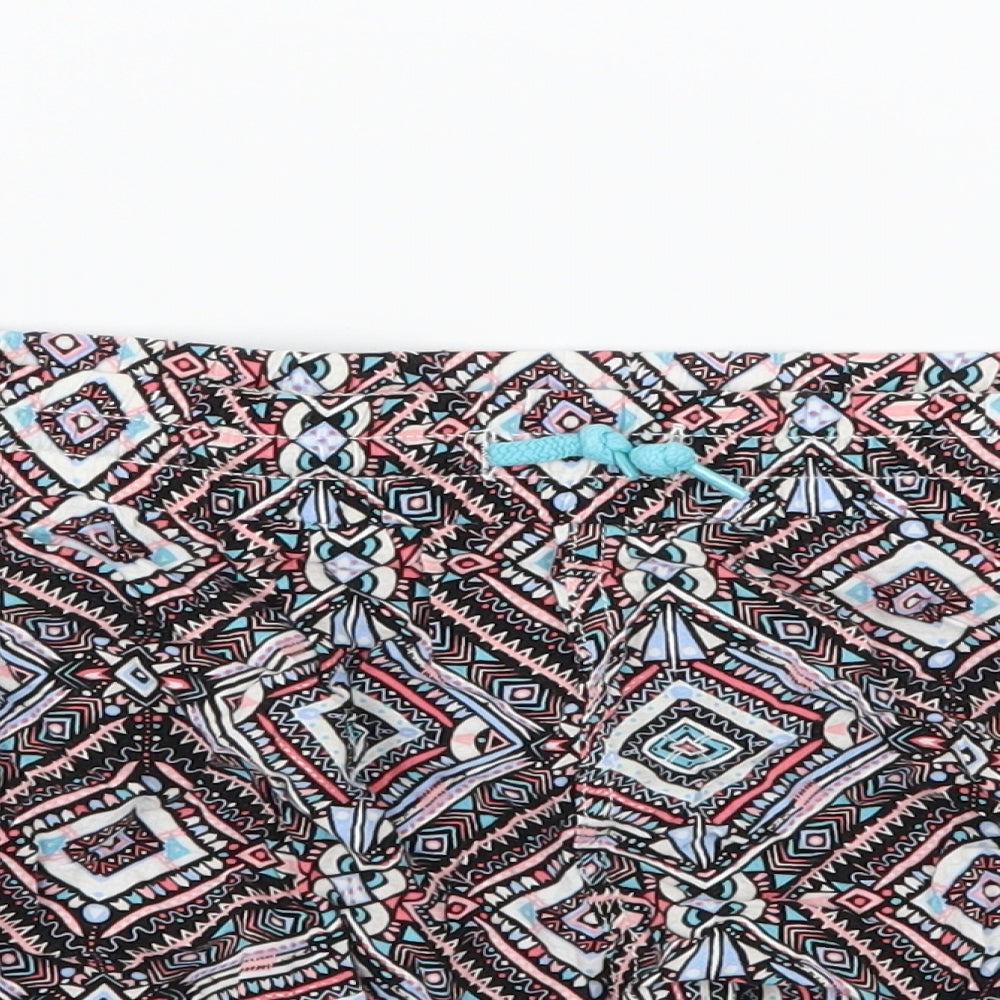Denim & Co. Womens Multicoloured Geometric  Hot Pants Shorts Size 14